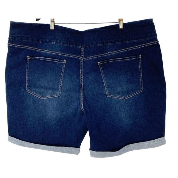 New Womens Terra & Sky 4X Plus Pull On Shorts Denim Extreme Dark Burmuda 4010 - Picture 5 of 8